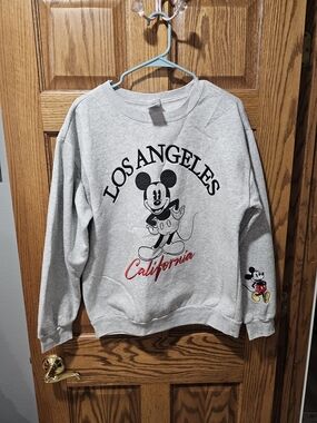 Los Angeles California Mickey Mouse Graphic Grey Sweater